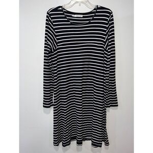 Maurices Womens Black‎ & White Striped Long Sleeve Dress Plus Size 1